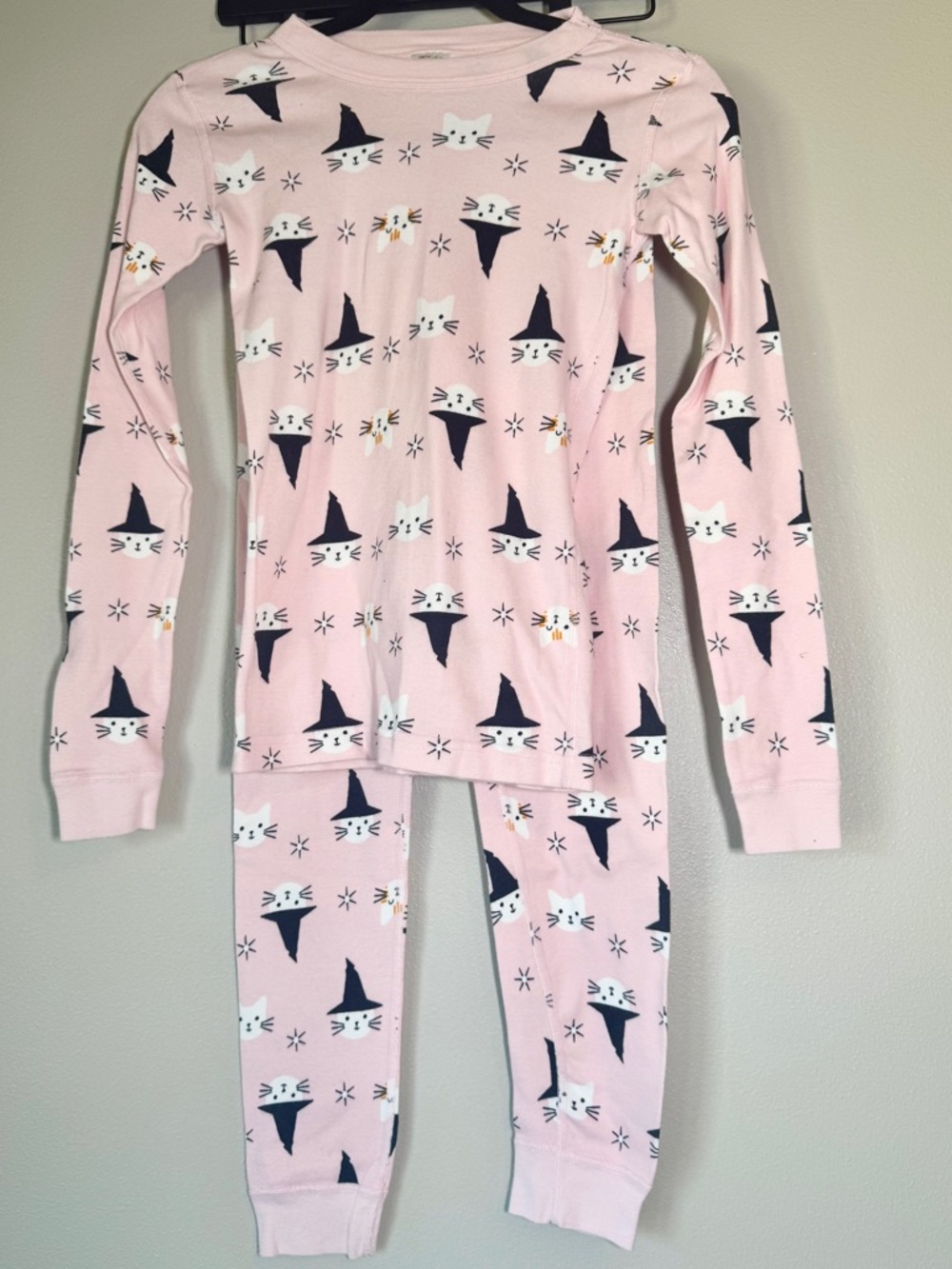 Hanna Andersson Pink Cat Witch Print Pajama Set